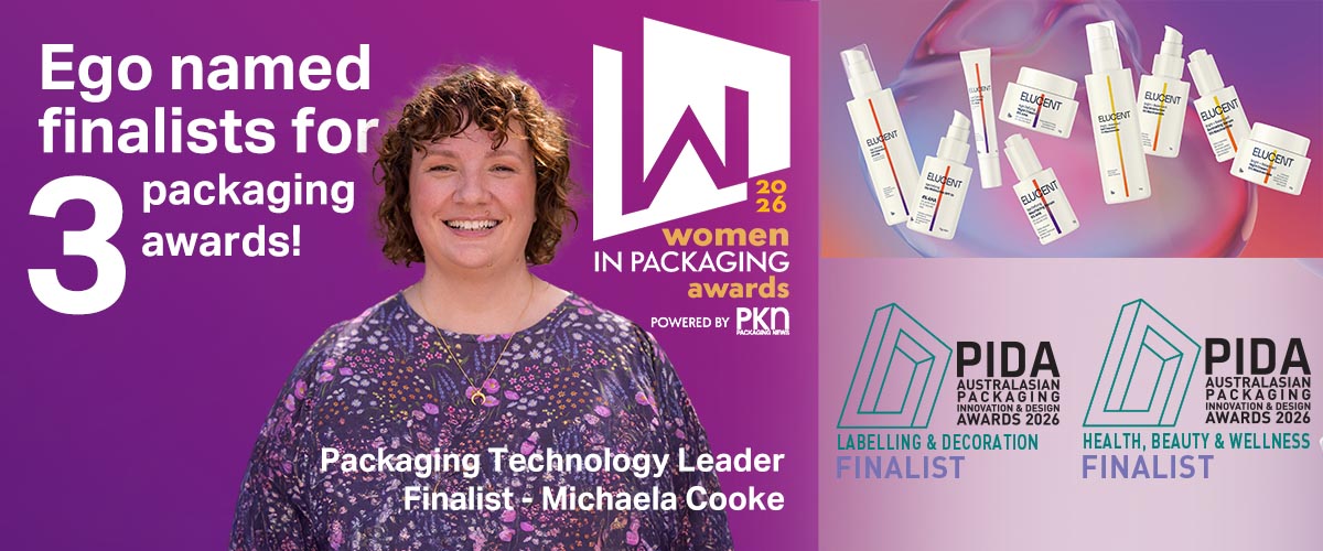 Ego named finalist for three separate packaging awards